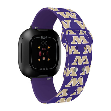 Image of Washington Huskies HD Watch Band Compatible with Fitbit Versa 3 and Sense - Repeating
