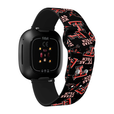 Image of Texas Tech Red Raiders HD Watch Band Compatible with Fitbit Versa 3 and Sense - Random Pattern