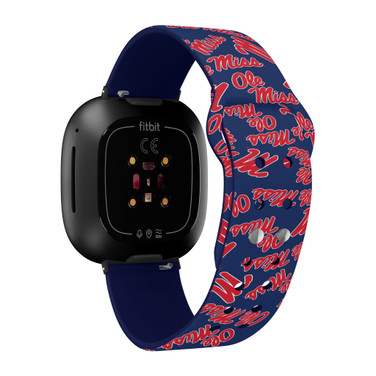 Mississippi Ole Miss Rebels HD Watch Band Compatible with Fitbit Versa 3 and Sense - Random Pattern