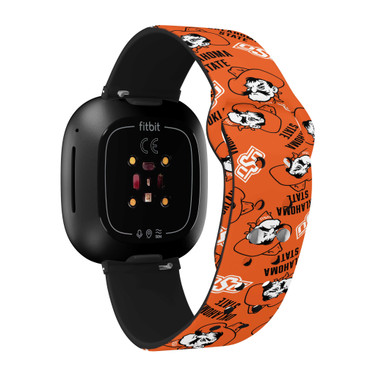 Image of Oklahoma State Cowboys HD Watch Band Compatible with Fitbit Versa 3 and Sense - Random Pattern