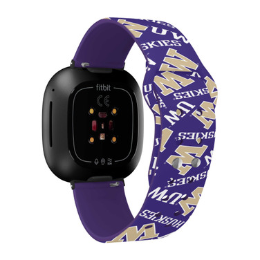 Image of Washington Huskies HD Watch Band Compatible with Fitbit Versa 3 and Sense - Random Pattern