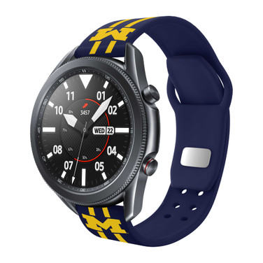 Image of Michigan Wolverines HD Watch Band Compatible with Samsung & More - Stripes