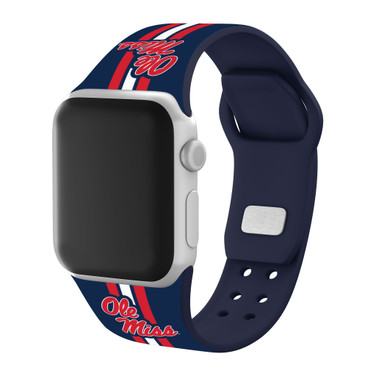 Mississippi Ole Miss Rebels HD Watch Band Compatible with Apple Watch - Stripes