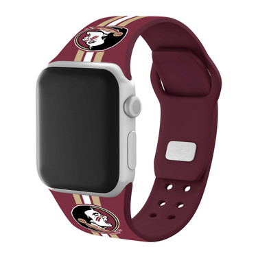Image of Florida State Seminoles HD Watch Band Compatible with Apple Watch - Stripes