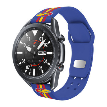 Kansas Jayhawks HD Watch Band Compatible with Samsung Galaxy Watch - Stripes