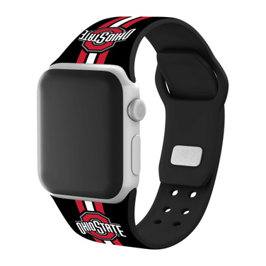 Image of Ohio State Buckeyes HD Watch Band Compatible with Apple Watch - Stripes