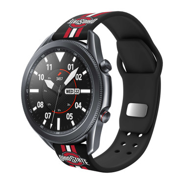 Image of Ohio State Buckeyes HD Watch Band Compatible with Samsung Galaxy Watch - Stripes