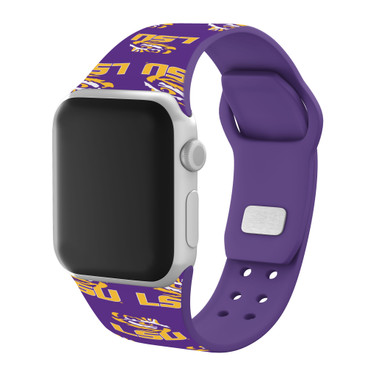 LSU Tigers HD Watch Band Compatible with Apple Watch - Repeating