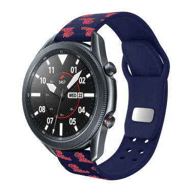 Mississippi Ole Miss Rebels HD Watch Band Compatible with Samsung Galaxy Watch - Repeating