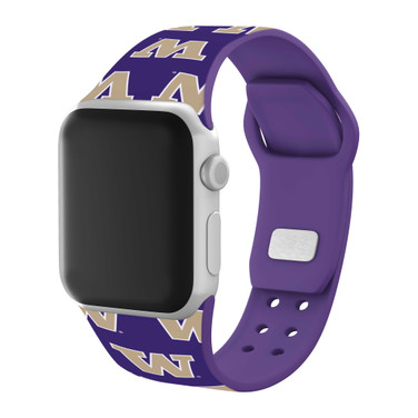 Image of Washington Huskies HD Watch Band Compatible with Apple Watch - Repeating