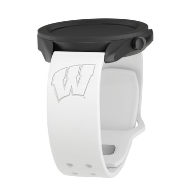 Wisconsin Badgers Engraved Silicone Sport Quick Change Watch Band - White