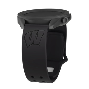 Wisconsin Badgers Engraved Silicone Sport Quick Change Watch Band - Black