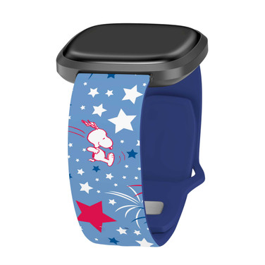 Image of Peanuts Patriotic Red White & Blue HD Watch Band Compatible with Fitbit Versa 3 & Sense