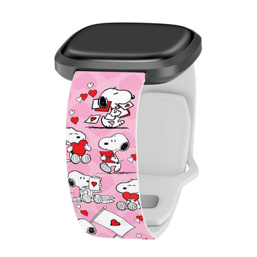 Image of Peanuts Valentines Snoopy Love HD Watch Band Compatible with Fitbit Versa 3 & Sense