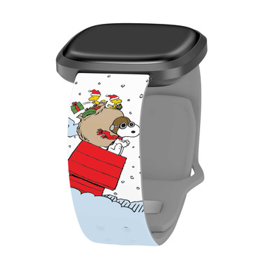 Image of Peanuts Christmas Gifting All The Way HD Watch Band Compatible with Fitbit Versa 3 & Sense