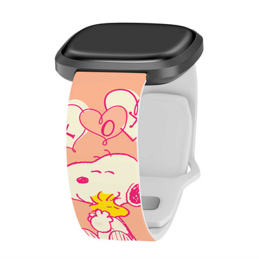 Image of Peanuts Valentines Hugs & Kisses HD Watch Band Compatible with Fitbit Versa 3 & Sense