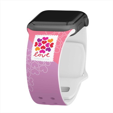Image of US Postal Service Valentines Hearts HD Watch Band Compatible with Apple Watch - USPS Hearts