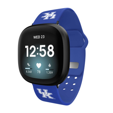 Image of Kentucky Wildcats Silicone Watch Band Compatible with Fitbit Versa 3 and Sense (Blue)