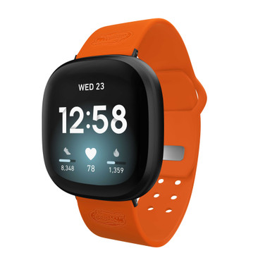 Image of Florida Gators Engraved Silicone Watch Band Compatible with Fitbit Versa 3 and Sense (Orange)