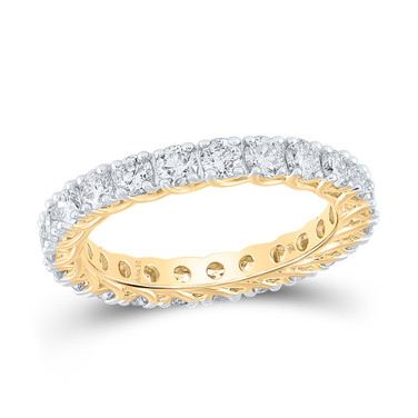 14kt Yellow Gold Womens Round Diamond Classic Eternity Ring 2.00 Cttw Size-6