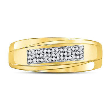 10kt Two-tone Gold Mens Round Diamond Wedding Band Ring 1/8 Cttw Style 49989