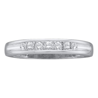 10kt White Gold Mens Round Diamond Wedding Band Ring 1/4 Cttw Style 22588