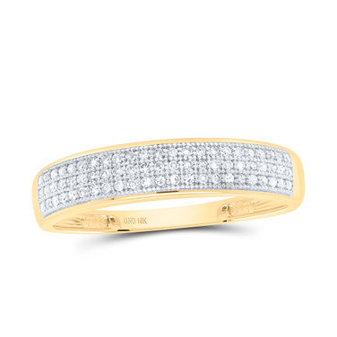10kt Yellow Gold Mens Round Diamond Band Ring 1/5 Cttw Style 64563