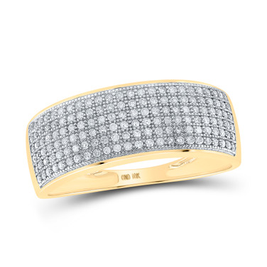 10kt Yellow Gold Mens Round Diamond Band Ring 1/2 Cttw Style 64569