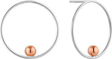 Image of Ania Haie Rhodium- & Rose Gold-Plated Orbit Front Hoop Earrings
