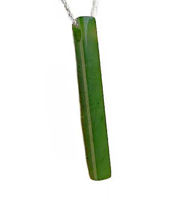 Image of 45mm Genuine Canadian Nephrite Jade Thin Drop Pendant