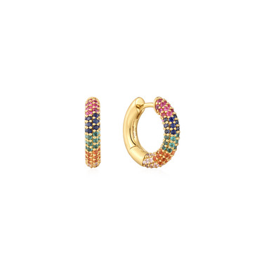 11.5mm Ania Haie Gold-plated Sterling Silver Rainbow Huggie Hoop Earrings