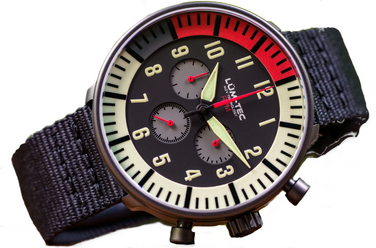 Lum-Tec Watch - RPM Series - RPM 1 Red Dial Chronograph with Super-Luminova