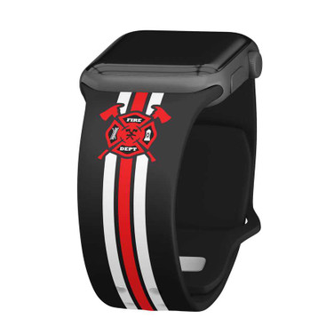 Image of AFFINITY BANDS FireFighter First Responder HD Watch Band Compatible with Apple Watch First Responders Style 2