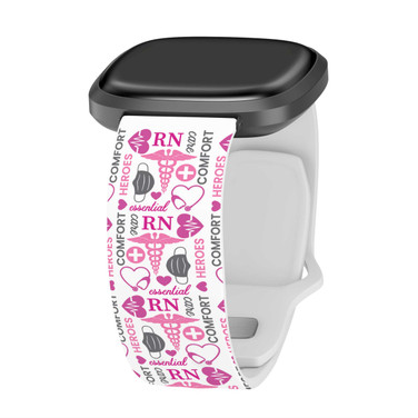 Image of Nursing HD Watch Band Compatible with Fitbit Versa 3 and Sense First Responders 6