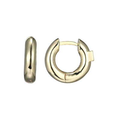 Image of ELLE Jewelry - "Simpatico Collection" Gold-plated Sterling Silver 12mm Huggie Hoop Earrings