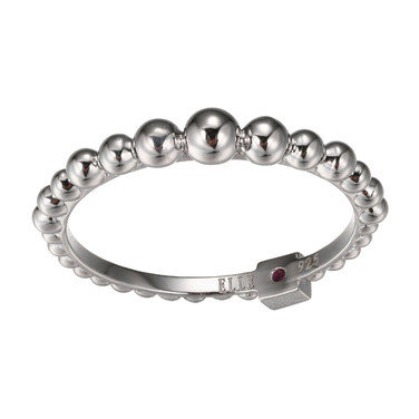 ELLE Jewelry - Rhodium-plated Sterling Silver Graduated Bead Band Ring