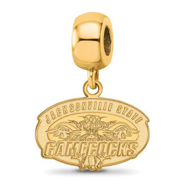 Image of Sterling Silver Gold-plated LogoArt Jacksonville State U. Small Dangle Bead Charm