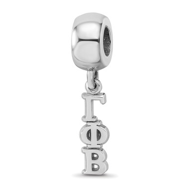 Sterling Silver Rhodium-plated LogoArt Gamma Phi Beta Vertical Letters Bead Charm