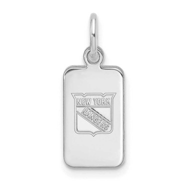 Image of Sterling Silver Rhodium-plated NHL LogoArt New York Rangers Tag Pendant