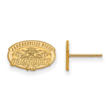 Image of Sterling Silver Gold-plated LogoArt Jacksonville State University Extra Small Post Earrings