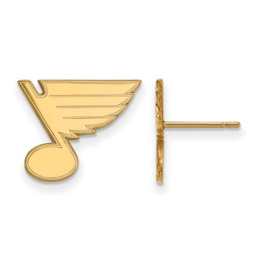 Image of 14k Yellow Gold NHL LogoArt St. Louis Blues Small Post Earrings