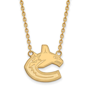 Image of 10k Yellow Gold NHL LogoArt Vancouver Canucks Large Pendant 18 inch Necklace