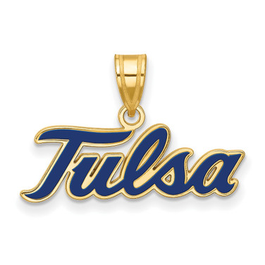 Sterling Silver Gold-plated LogoArt University of Tulsa T-U Large Enameled Pendant