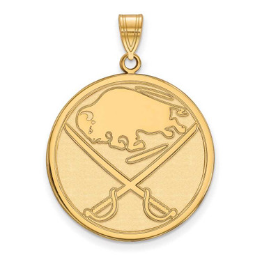 Image of Sterling Silver Gold-plated NHL LogoArt Buffalo Sabres Extra Large Pendant