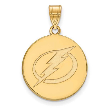Image of 10k Yellow Gold NHL LogoArt Tampa Bay Lightning Large Disc Pendant