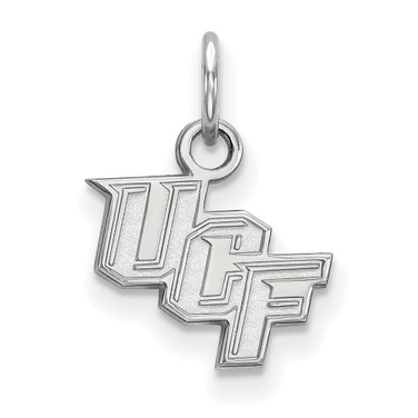 Sterling Silver Rhodium-plated LogoArt University of Central Florida U-C-F Diagonal Extra Small Pendant