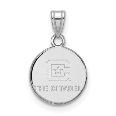 Sterling Silver Rhodium-plated LogoArt The Citadel C With Star Small Pendant