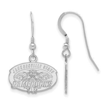 Sterling Silver Rhodium-plated LogoArt Jacksonville State University Small Dangle Wire Earrings