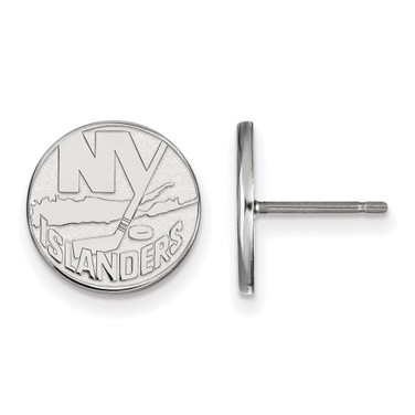 14k White Gold NHL LogoArt New York Islanders Small Post Earrings