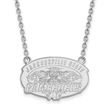 Image of 14k White Gold LogoArt Jacksonville State University Large Pendant 18 inch Necklace